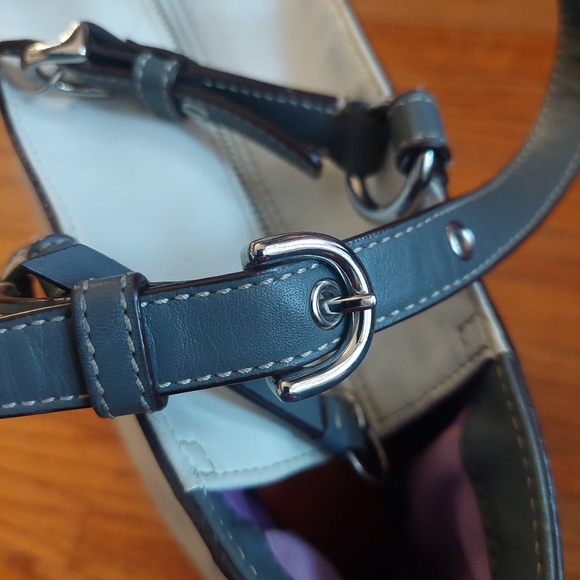 Leather White and Gray Coach Handbag  ( Bag C) - Picture 5 of 8
